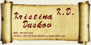 Kristina Duškov vizit kartica